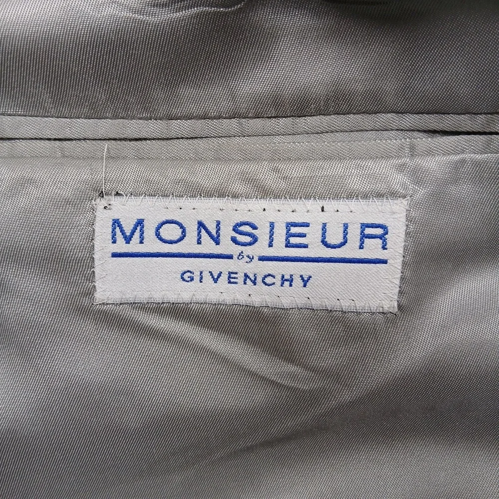 Monsieur by Givenchy Men's 44L Gray Wool Silk Blazer Sport‎ Coat